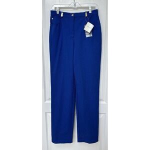 $175 NWT Womens St. John by Marie Gray Straight Leg Pants Size 8 Royal Blue